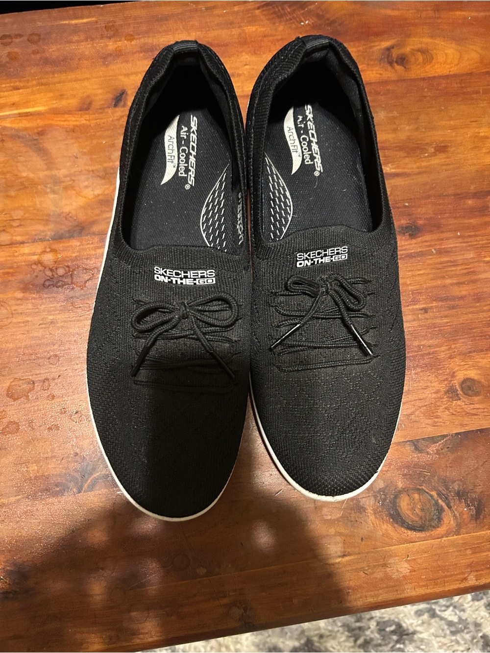 Skechers On-The-Go Women’s Slip-On Sneakers - Black with White Sole